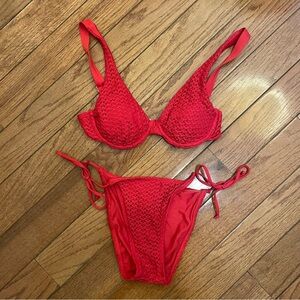 Splendid Red Crochet Bikini